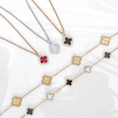 Gold and silver clover necklaces and bracelets – Dainty à la Mode Clover Jewellery Collection