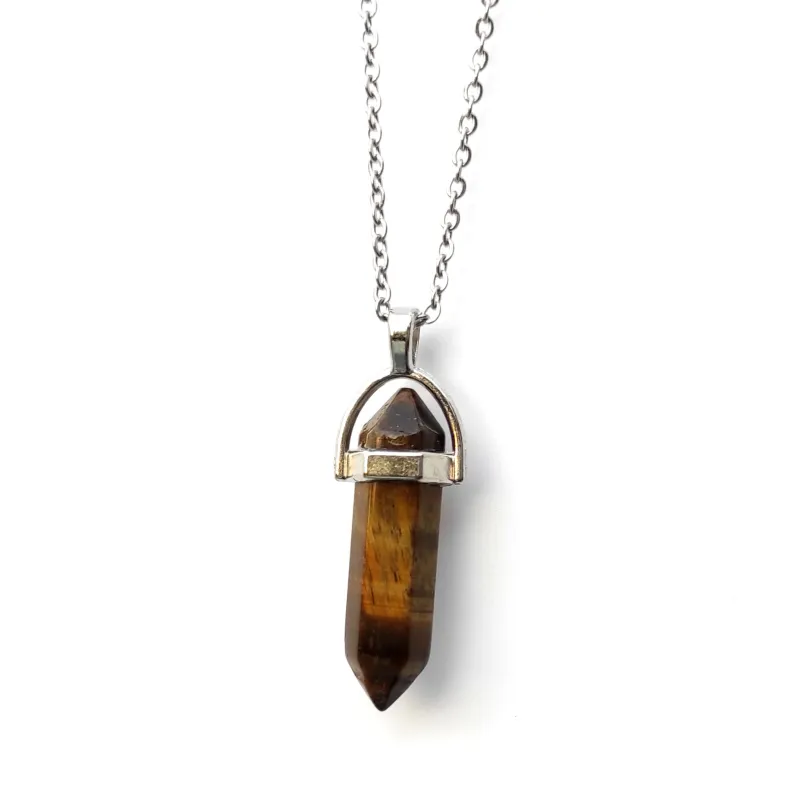 Tigers Eye pendant gemstone necklace