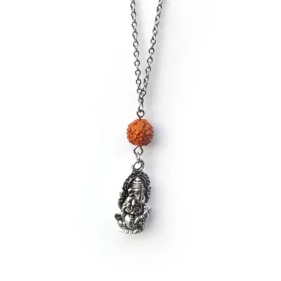 Ganesha &amp; Rudraksha Necklace – Spiritual Strength and Protection