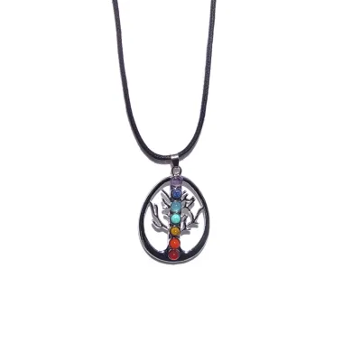 Tree of Life 7 Chakra necklace (cord)