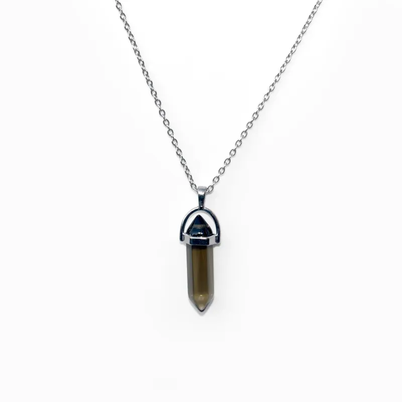 Smokey Quartz pendant gemstone necklace