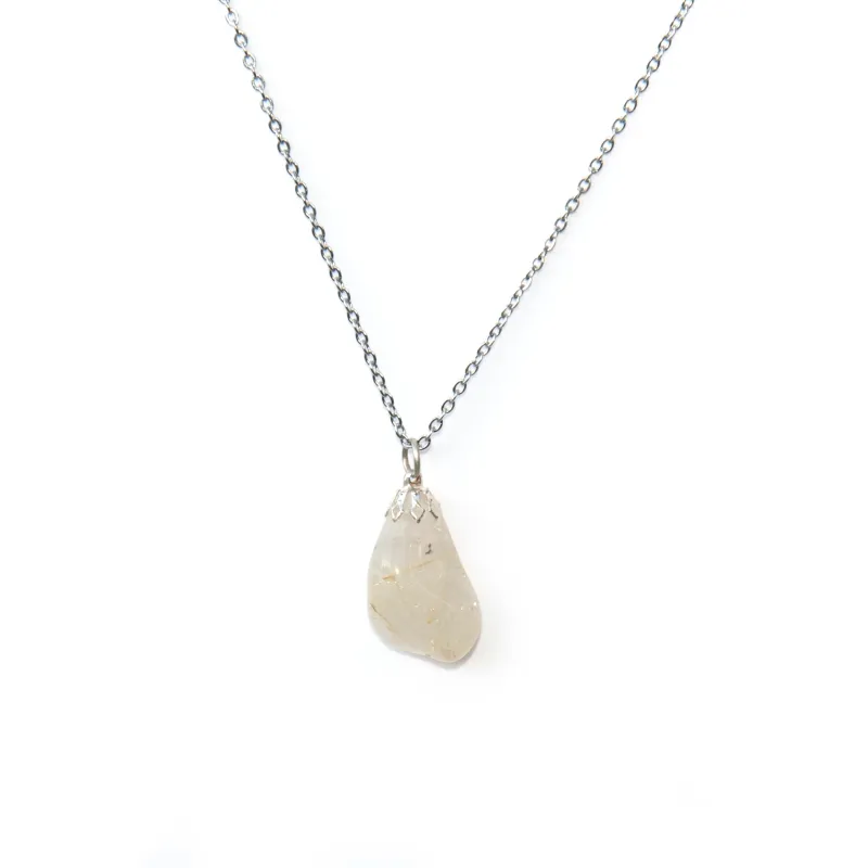 Rutilated Quartz pendant gemstone necklace