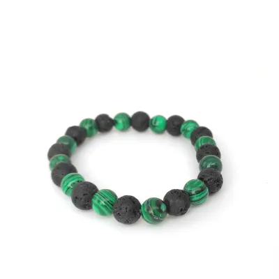 Malachite and Lava Rock bracelet