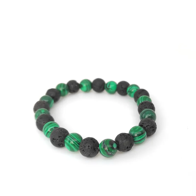 Malachite and Lava Rock bracelet