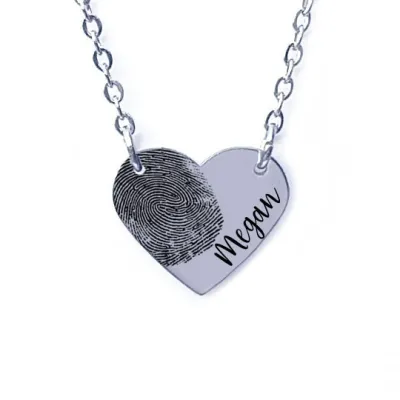 Personalised Fingerprint Heart Necklace