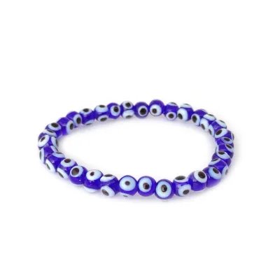 Glass Evil Eye bracelet (6mm)