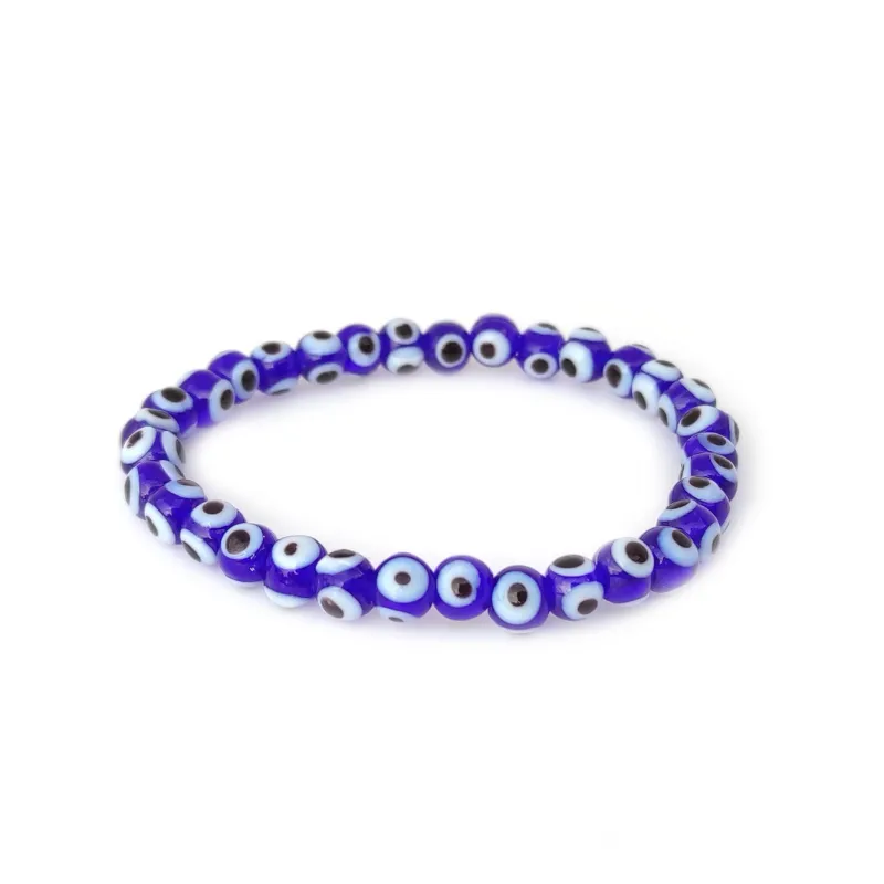 Glass Evil Eye bracelet (6mm)