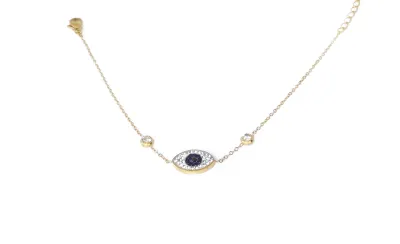 Blue Evil Eye bracelet (Gold Toned)