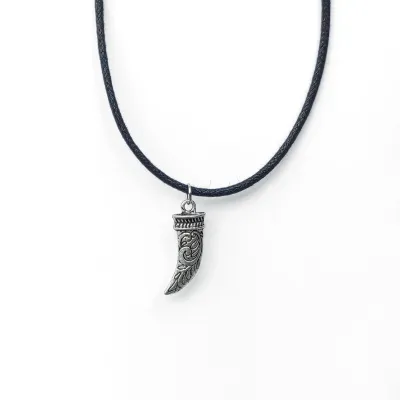 Tooth/Horn Tribal necklace (cord)