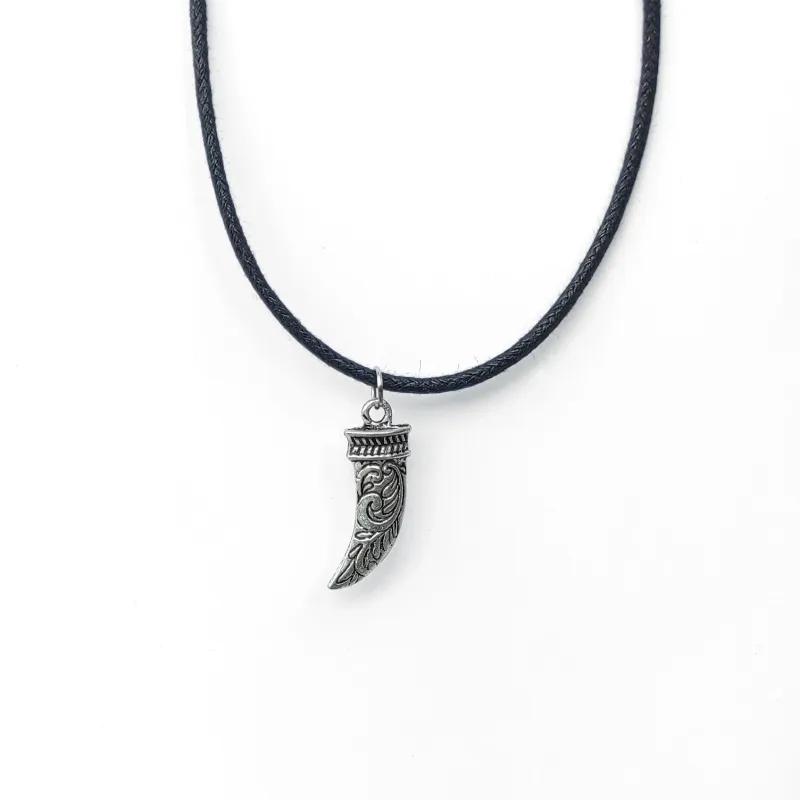 Tooth/Horn Tribal necklace (cord)