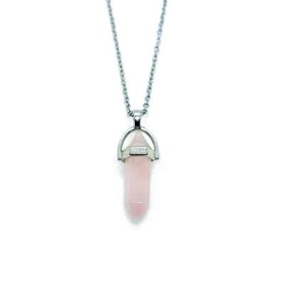Rose Quartz pendant gemstone necklace - Clarity &amp; Amplification