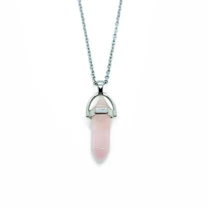 Rose Quartz pendant gemstone necklace - Clarity &amp; Amplification