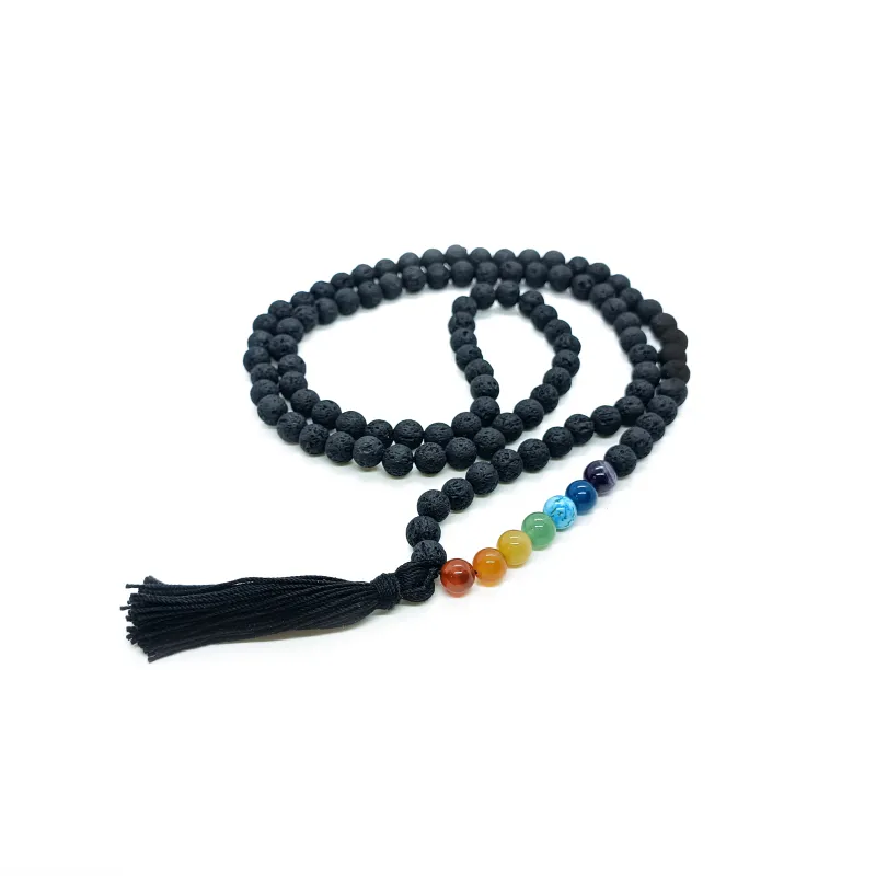 Lava Rock and Chakra Mala - Grounding
