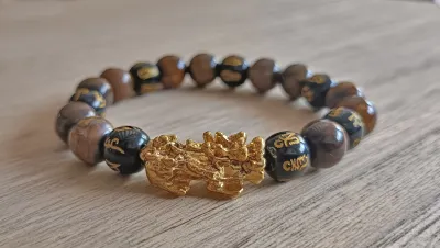 Pi Xiu Dragon Tigers Eye Bracelet - Wealth, luck and protection