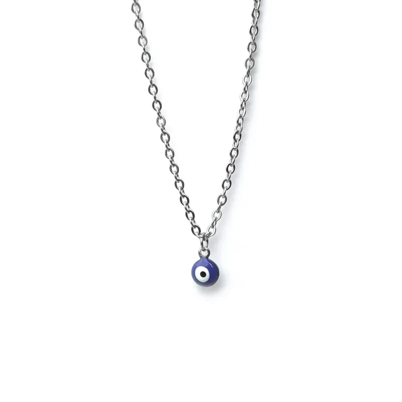 Dainty Evil Eye Necklace (Blue)