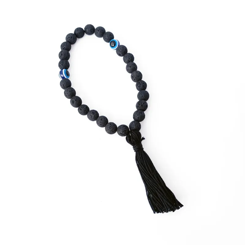 Lava Rock with Evil Eye Mala