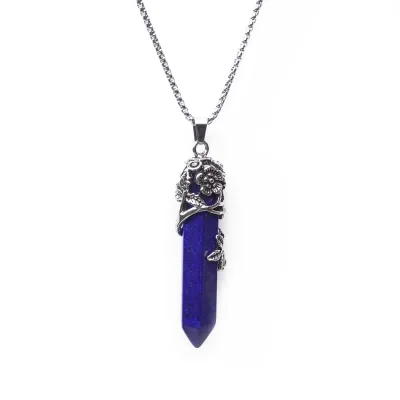 Lapis Lazuli pendant gemstone necklace (Flower holder) - Wisdom &amp; Truth