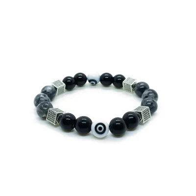 Labradorite and Evil Eye Bracelet (10mm)