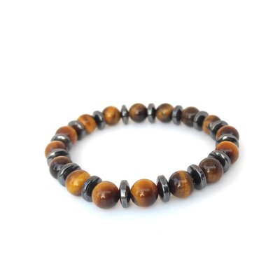 Tigers eye and Hematite bracelet - Protection