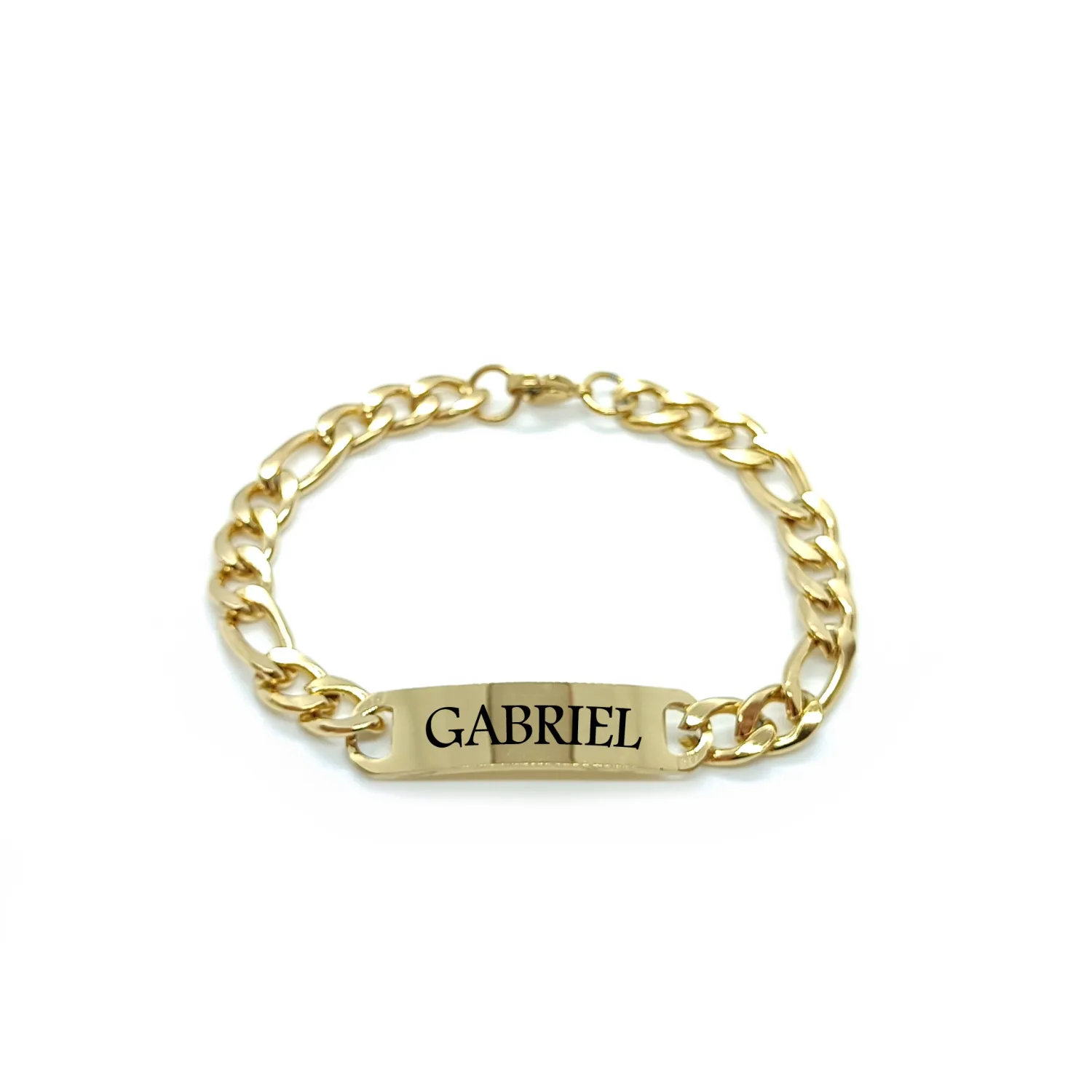 Personalised Name Tag Bracelet (Gold Tone)