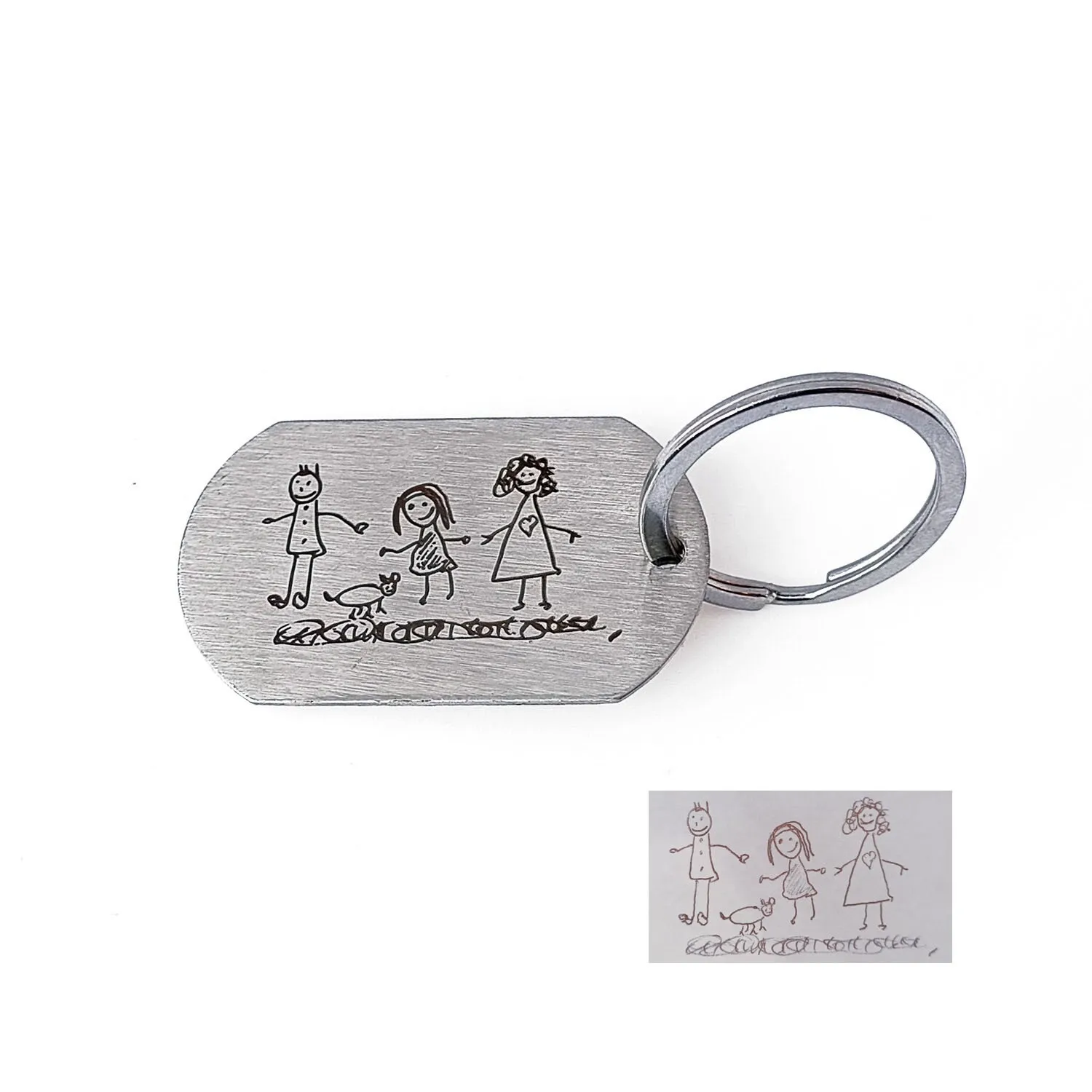 Personalised Drawing or Handwriting Key Chain