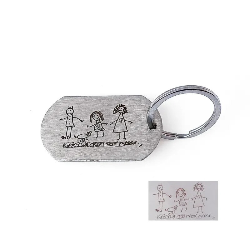 Personalised Drawing or Handwriting Key Chain