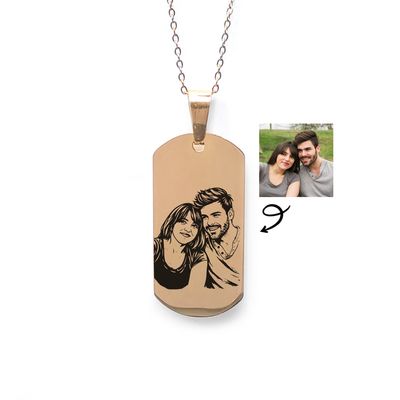 Personalised Photo Rectangle Necklace (Gold Tone) Personalised Photo Rectangle Necklace (Gold Tone)