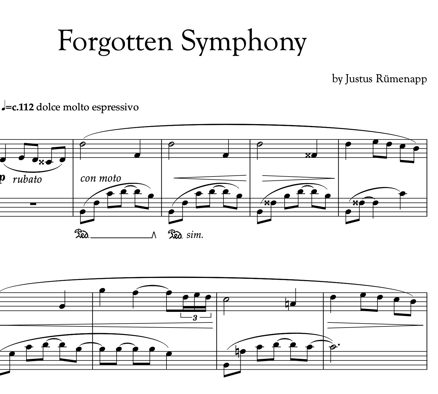 Forgotten Symphony Noten - Justus Rümenapp