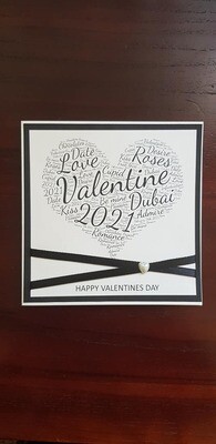 Black and White word art card.
