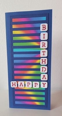 Fun bright  Happy Birthday scrabble letter card
