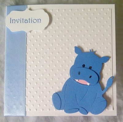 Cute blue Hippo card