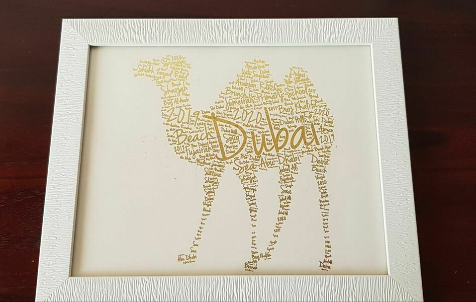 Foiled camel word art