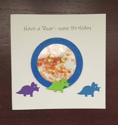 Dinosaur Shaker Birthday card