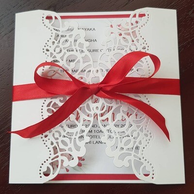 Red and White Gatefold Wedding / Event invitation card