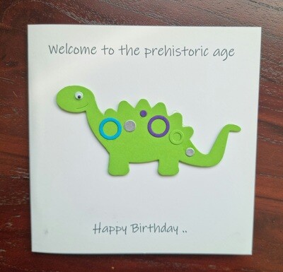 Fun prehistoric dinosaur Birthday card