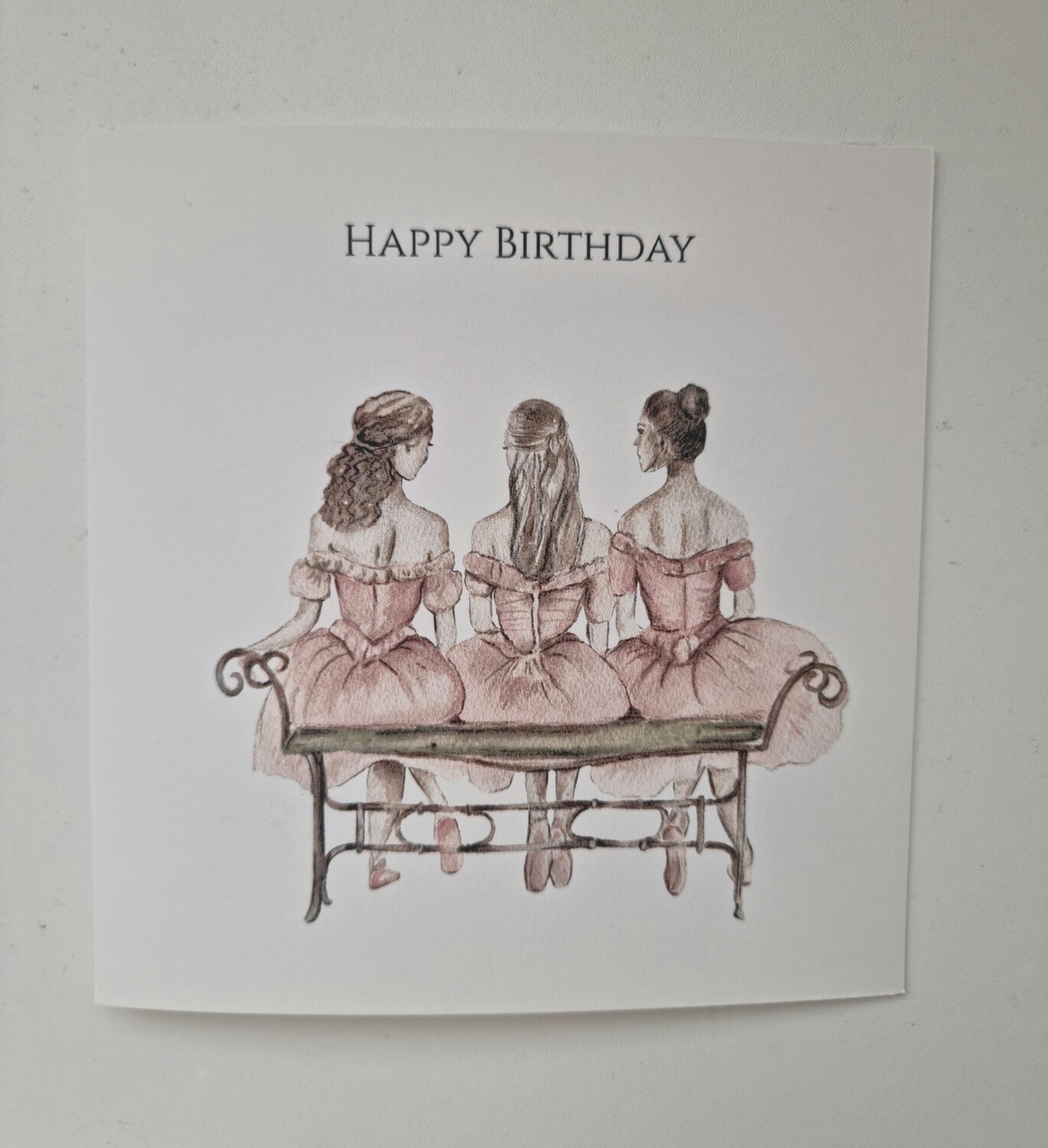 Triple ballerina Birthday card