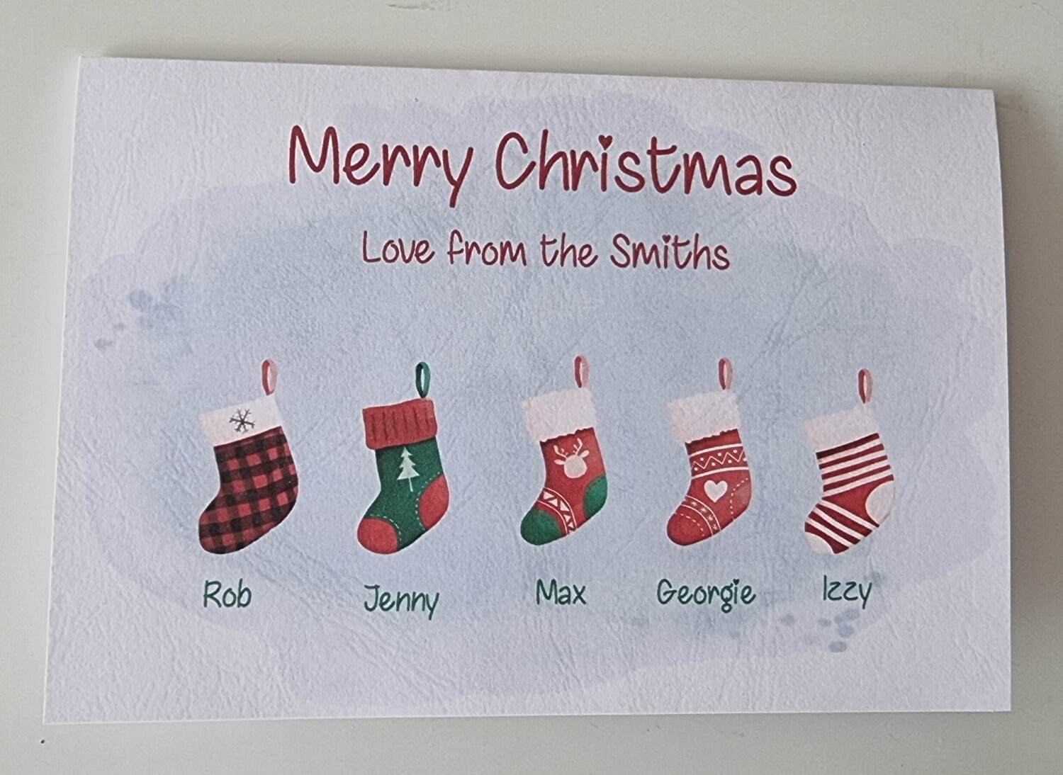 Christmas stocking family card