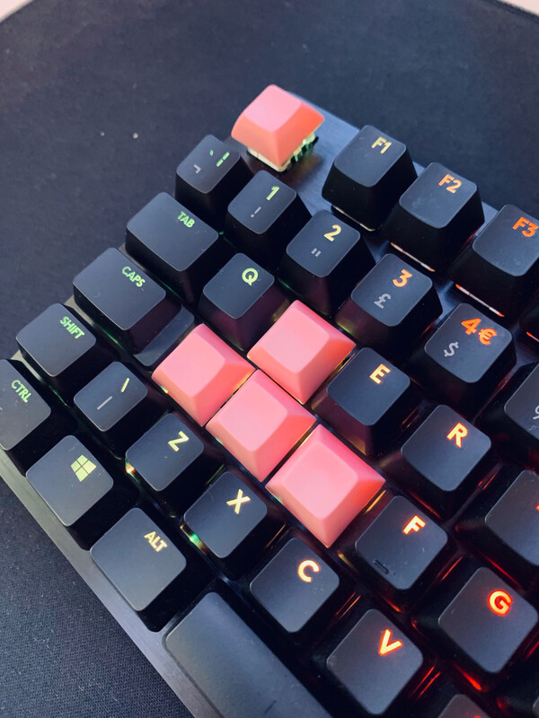 Pink Raspberry Keycaps (WASD+ESC) Keycap Puller is FREE