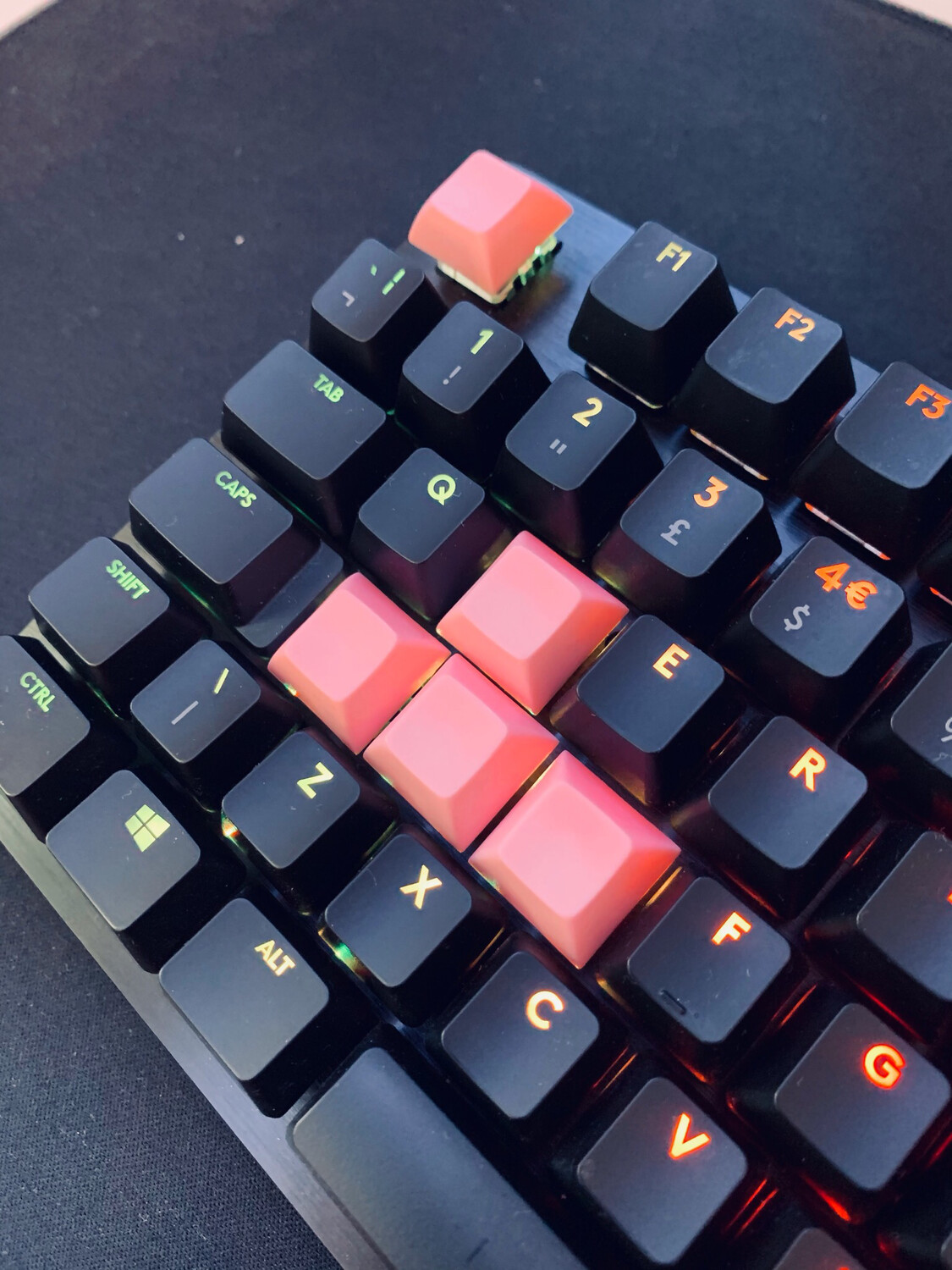 Pink Raspberry Keycaps (WASD+ESC) Keycap Puller is FREE