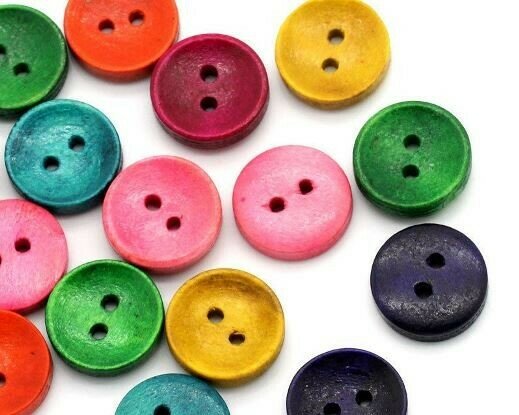Bottoni di Legno colorato 4 pz