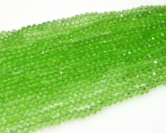 Cristalli cipolla sfaccettati 4x3 mm Verde chiaro