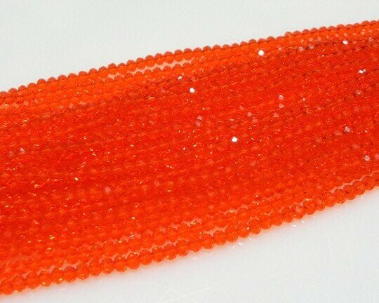 Cristalli cipolla sfaccettati 4x3 mm Arancio intenso