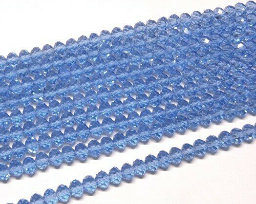 Cristalli Cipolla Sfaccettati 4x3 mm blu chiaro