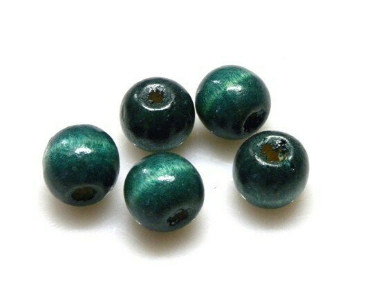 Perle di legno Verde marino