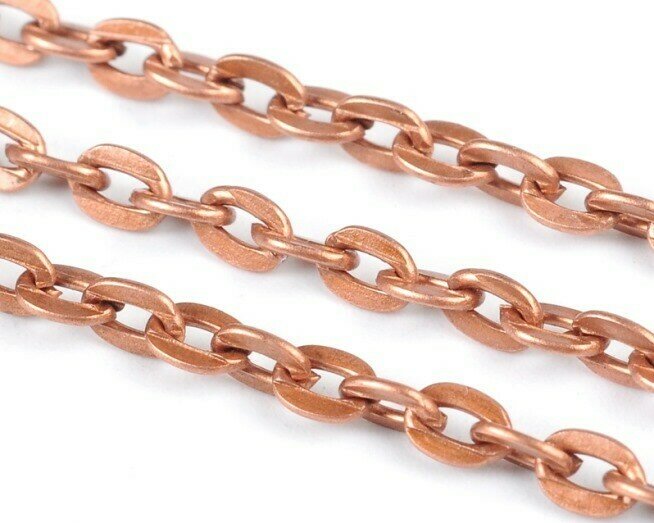Catena Ovale piatto Rame 1 Mt
