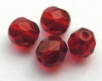 Cristalli ovali 6 mm Rosso Rubino