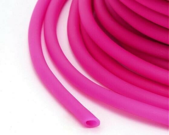 Caucciù tubolare forato 3 mm Fucsia 2 Mt