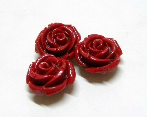 Rose di resina Rosso 16,5x11,5 mm