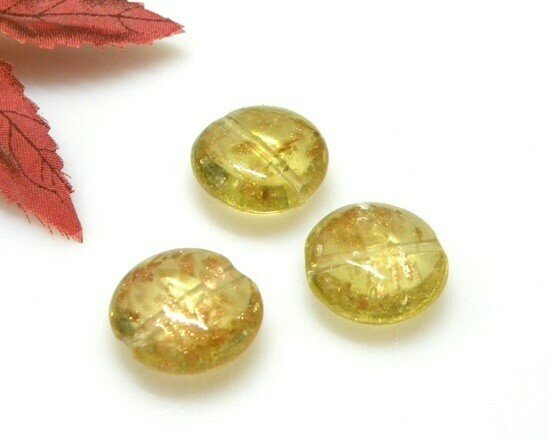 Perle in vetro Lente piatta ambra 20 mm-4 pz