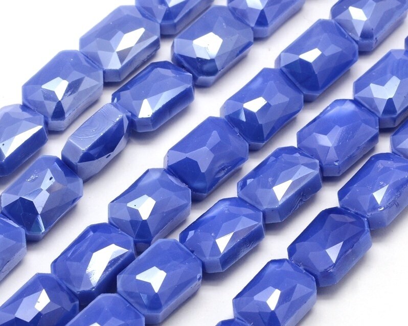 Vetro cristallo Rettangolo Blu 4 pz